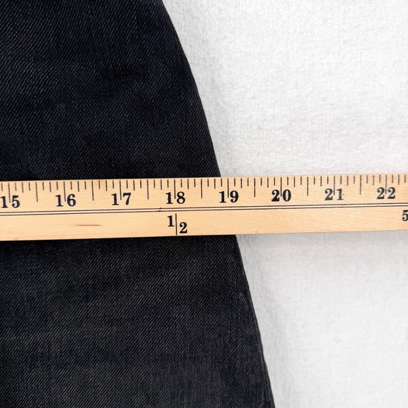 AGOLDE Criss Cross Skirt Women 26 Black Denim Mini Frayed Hem Asymmetric Waist - Picture 14 of 16